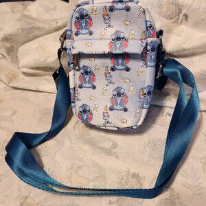 Lilo & Stitch, Stitch Scrump and Ducks Collage Blues Crossbody Bag (NWT)
